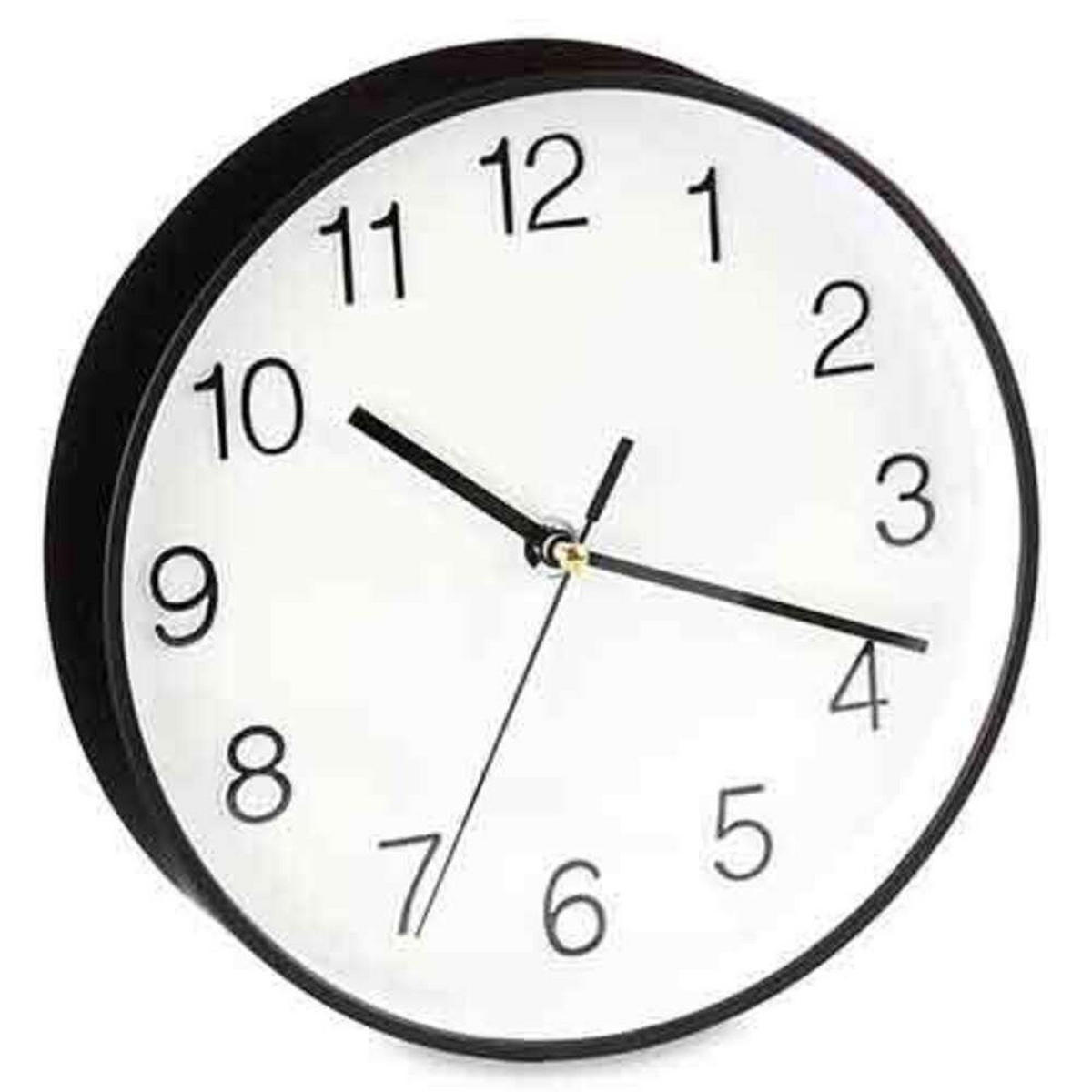 WANDUHR Leises Uhrwerk Ø 20 cm - Schwarz, Kunststoff (20/20/3.5cm) - Giftdecor