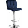 BARHOCKER Samt Blau - Chromfarben/Blau, Textil/Metall (46/94/47cm) - CLP