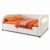 POLSTERBETT 140x200 cm in Beige mit hydraulischem Stauraum und LED-Beleuchtung - Beige, Textil (140/200cm) - IVMEU