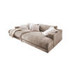 BIG SOFA XL MADELINE Taupe Cord - Taupe/Schwarz, Kunststoff/Textil (290/85/190cm) - KAWOLA