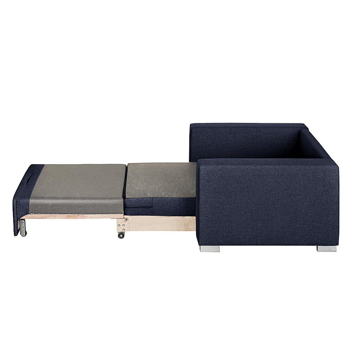 SCHLAFSESSEL - Blau/Silberfarben, Textil (110/90/90cm) - home24