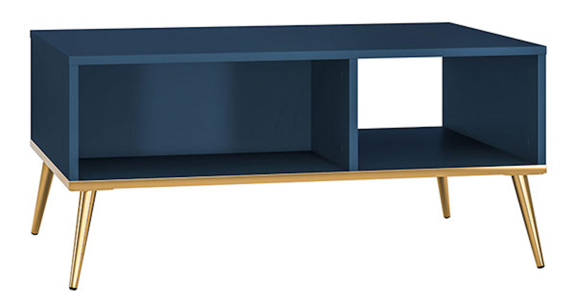 COUCHTISCH Marine dunkelblau / gold 90 / 60 / 42cm - Blau, Holz/Holzwerkstoff (42/90/60cm) - Feldmann-Wohnen