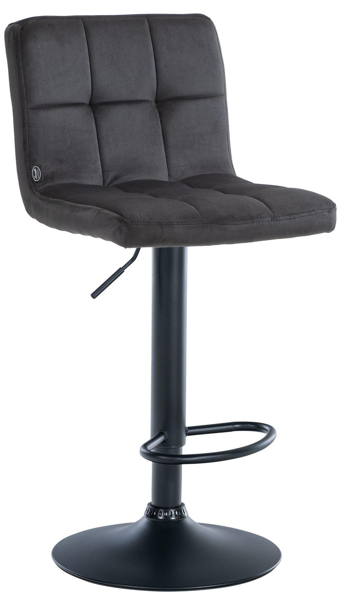 BARHOCKER Samt schwarz - Schwarz, Textil/Metall (46/94/47cm) - CLP