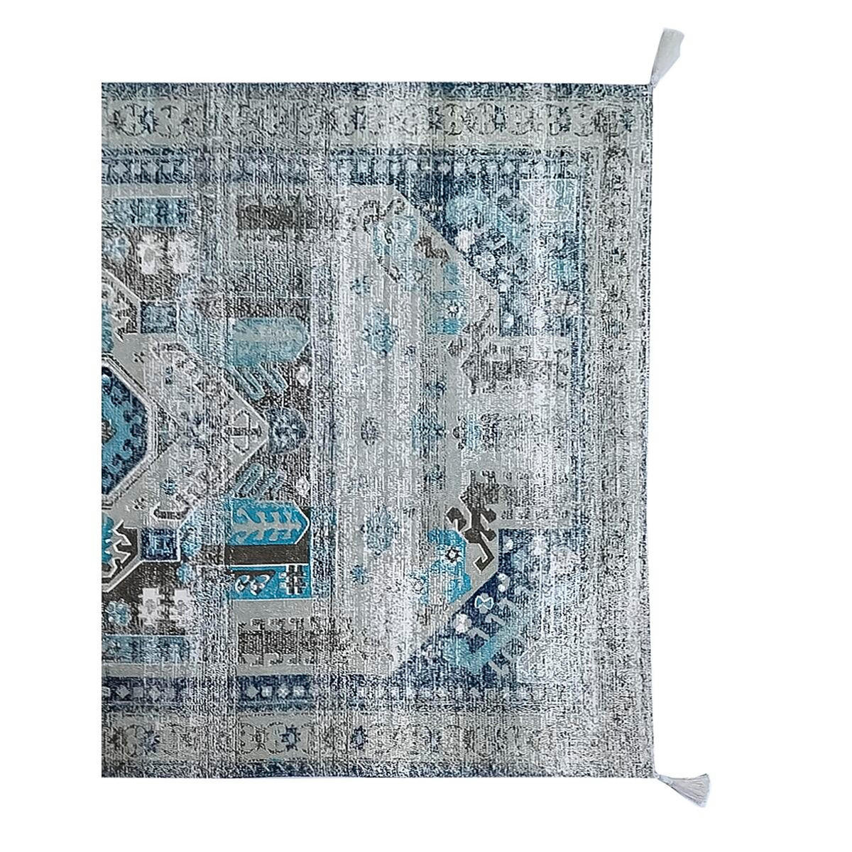 TEPPICH Antiker Finish Blau Baumwolle Araber (120 x 180 x 1 cm) - Blau, Textil (120/180cm) - DKD Home Decor