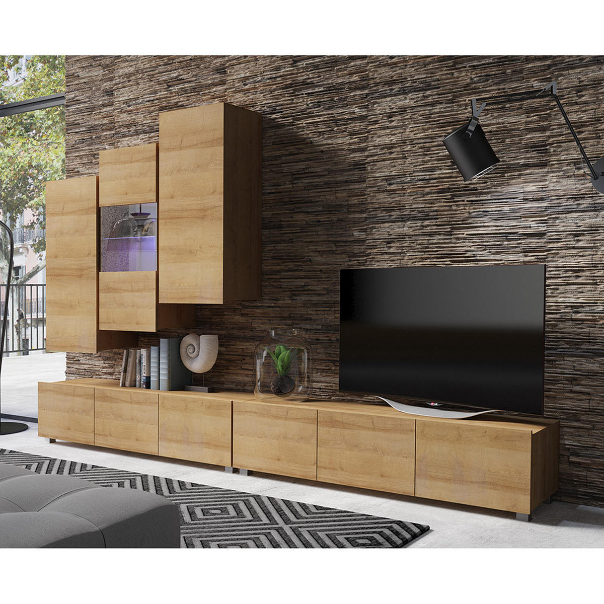 HÄNGESCHRANK Cairns-132 - Braun, Holzwerkstoff (45/117/32cm) - Lomado