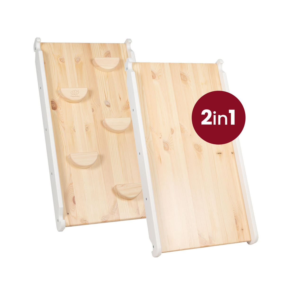 KLETTERDREIECK mit Rutsche, Montessori, Grau - Grau, Holz (59.5/59/60cm) - MeowBaby