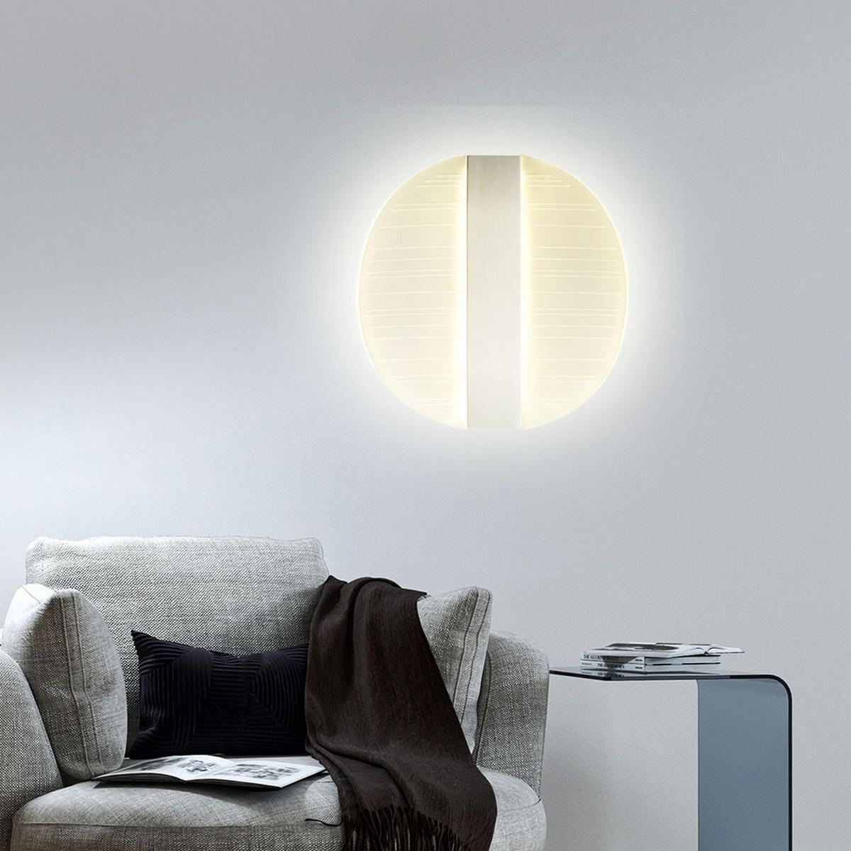 LED WANDLEUCHTE Metall Silber - Silberfarben, Metall (16/6.5/16cm) - Globo Lighting