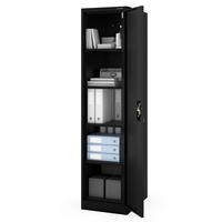 AKTENSCHRANK abschließbar KADO Flügeltüren 185x45x60cm Schwarz - Schwarz, Metall (45/185/60cm) - DELUKE