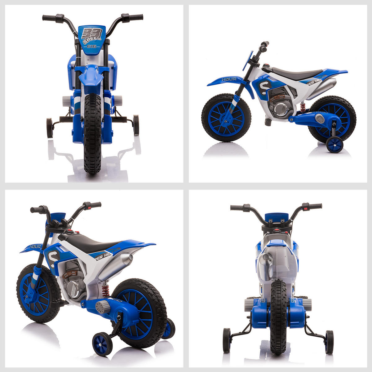 ELEKTRO-MOTORRAD DE-12995 abnehmbare Stützräder Blau - Blau, Kunststoff (106.5/51.5/68cm) - ComfortXL