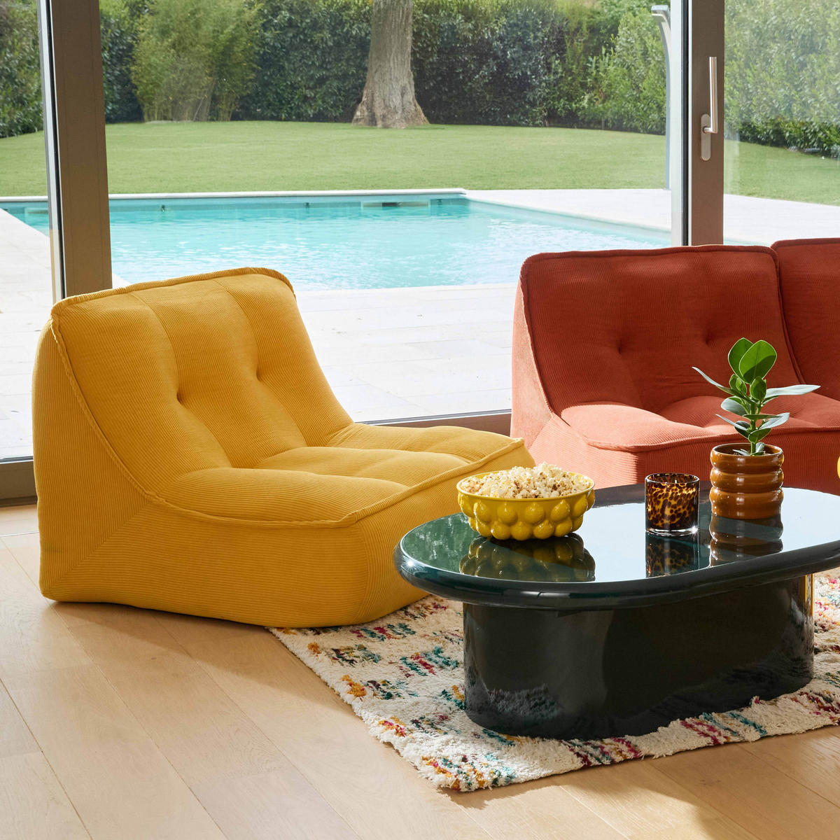 SESSEL, Gelb - Gelb, Textil (90/70/80cm) - Oviala