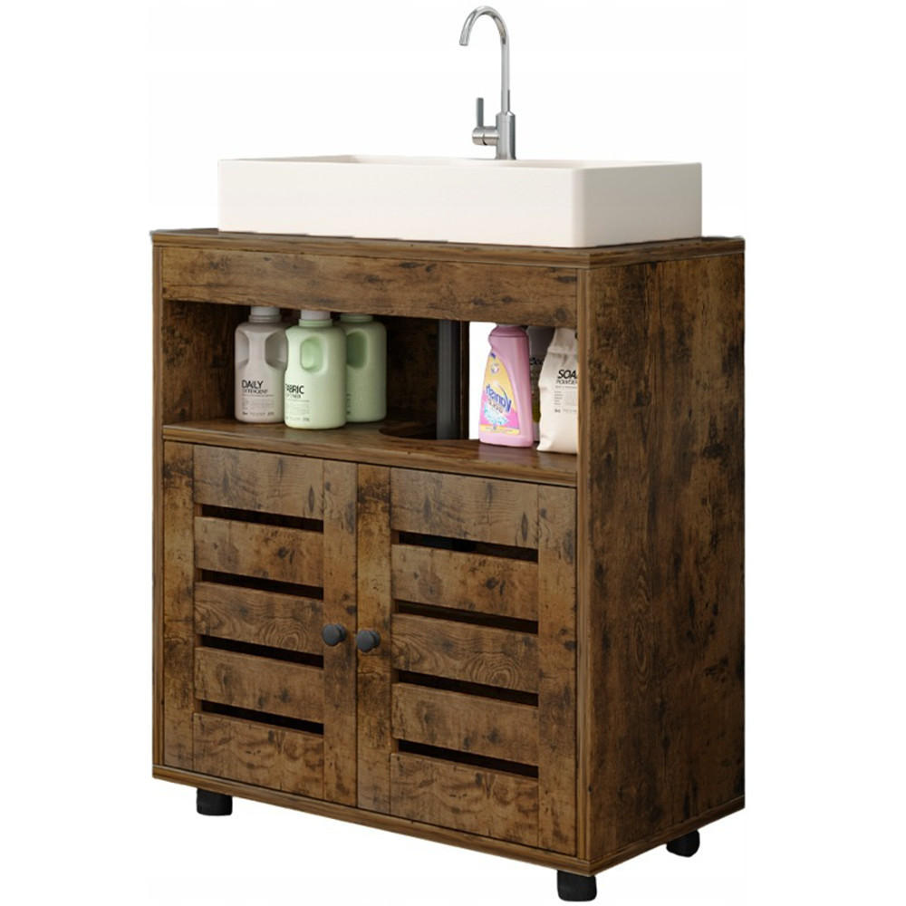 WASCHBECKENUNTERSCHRANK, braun, 60/30/63 cm - Braun, Holzwerkstoff (60/63/30cm)