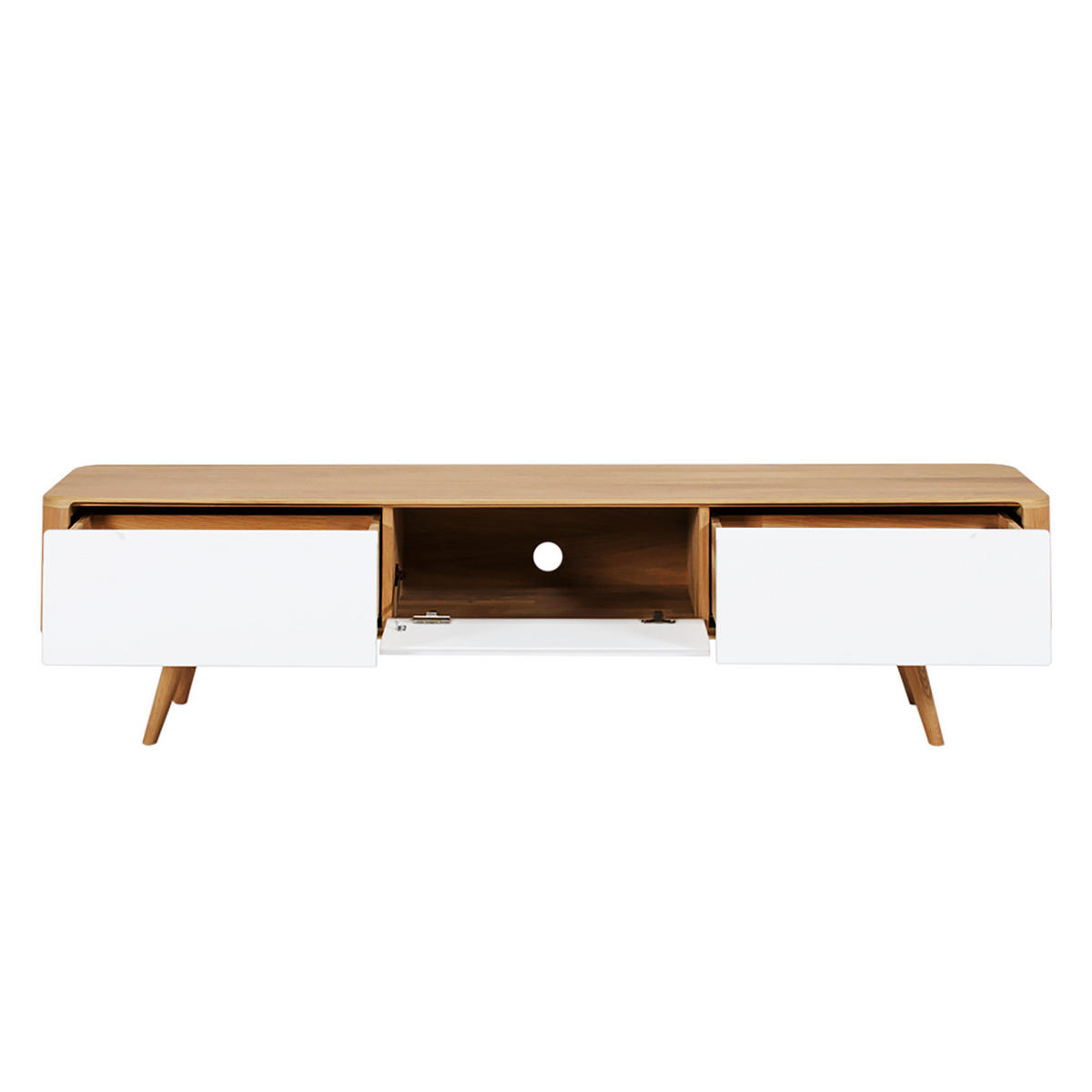 TV-LOWBOARD - Wildeiche teilmassiv - Wildeiche, Holzwerkstoff (180/45/42cm) - home24