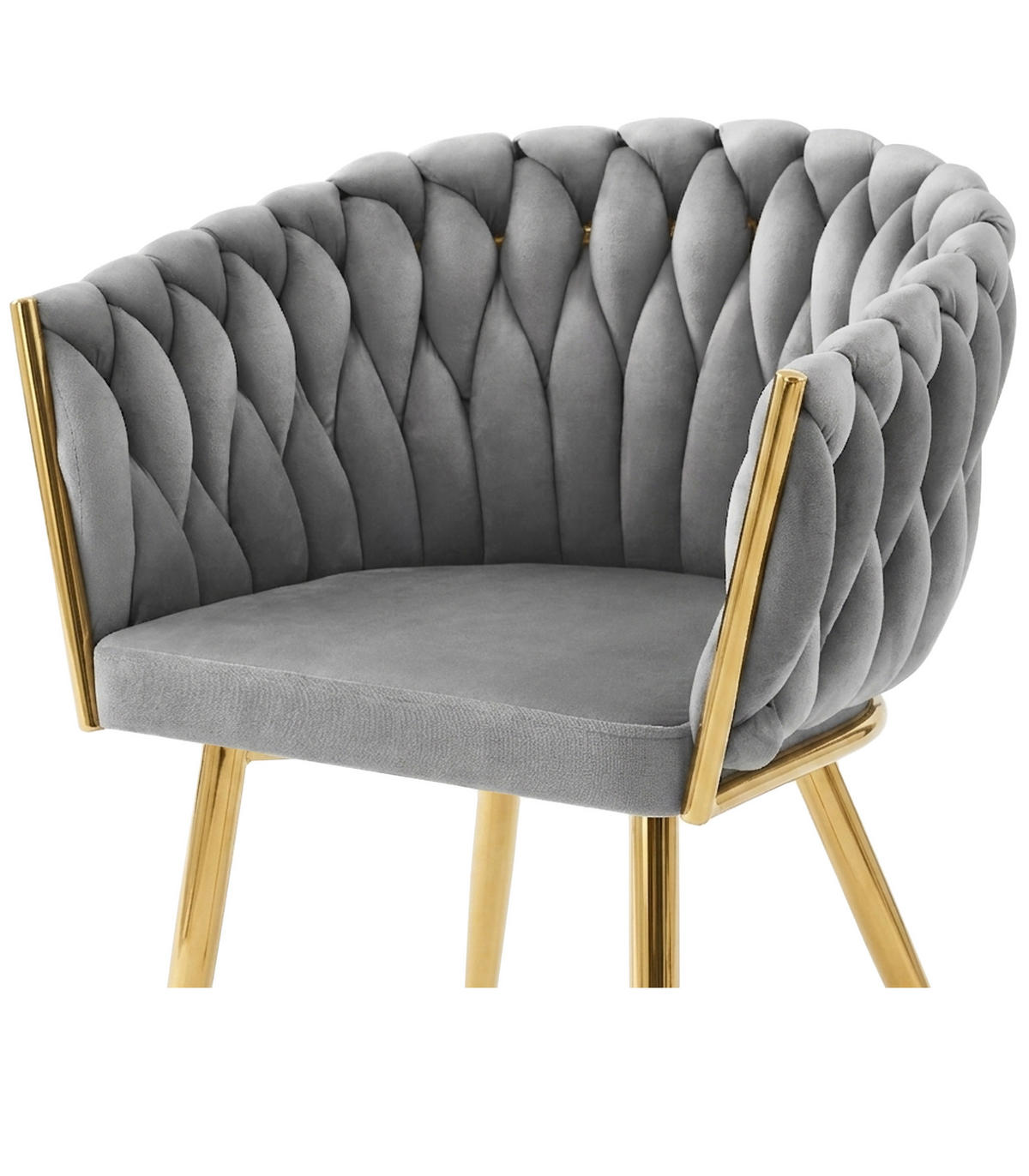 STUHL Hellgrau 61x55 cm ORION Samt - Hellgrau, Metall (61/44/55cm)