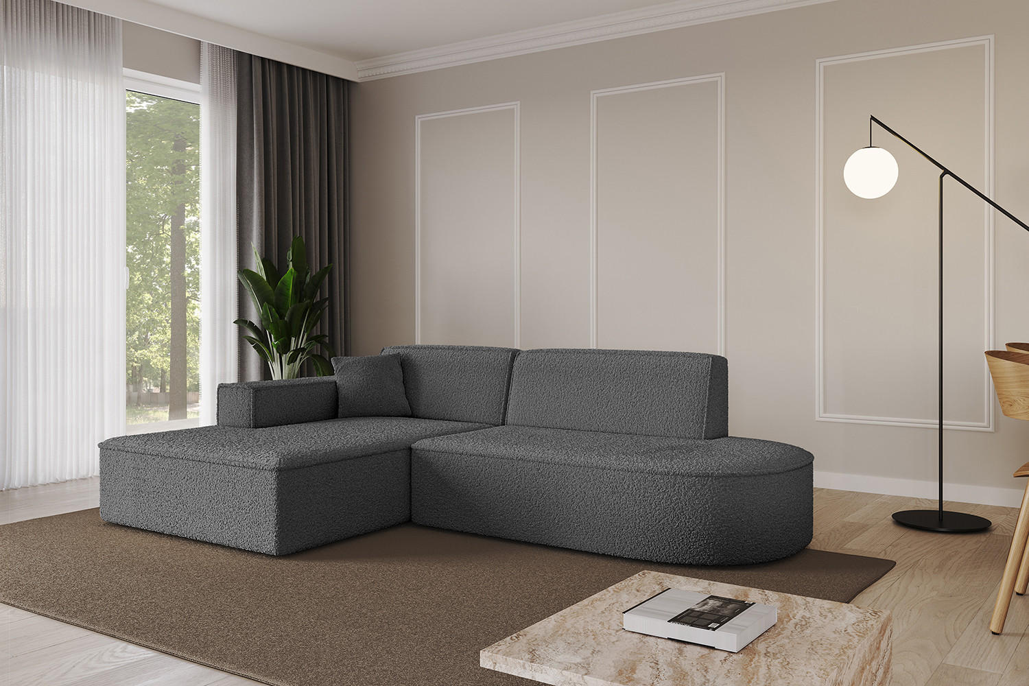 Thumbnail - Altdecor Ecksofa, Olivgrün, Textil, 3-Sitzer, 232x165 cm, Wohnzimmer, Sofas & Couches, Wohnlandschaften, Ecksofas