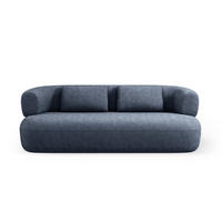 SOFA Jenny aus Chenille-Stoff dunkelblau 3 Sitzplätze - Dunkelblau, Textil (90/73/178cm) - Micadoni