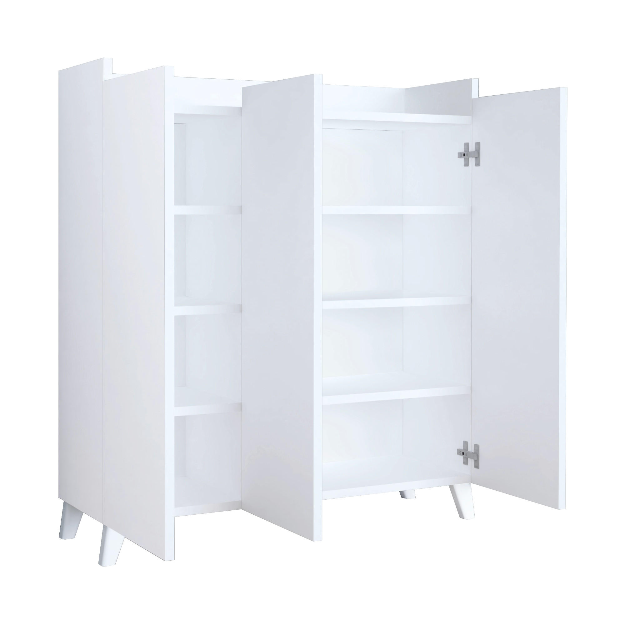KOMMODE Sirdal - Weiß, Holzwerkstoff (90/103.5/30cm) - [en.casa]