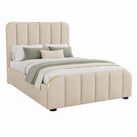 POLSTERBETT mit Stauraum und USB/Typ-C 90x200 cm Beige Leinen inkl. Matratze - Beige, Metall (90/200cm) - Meubliv