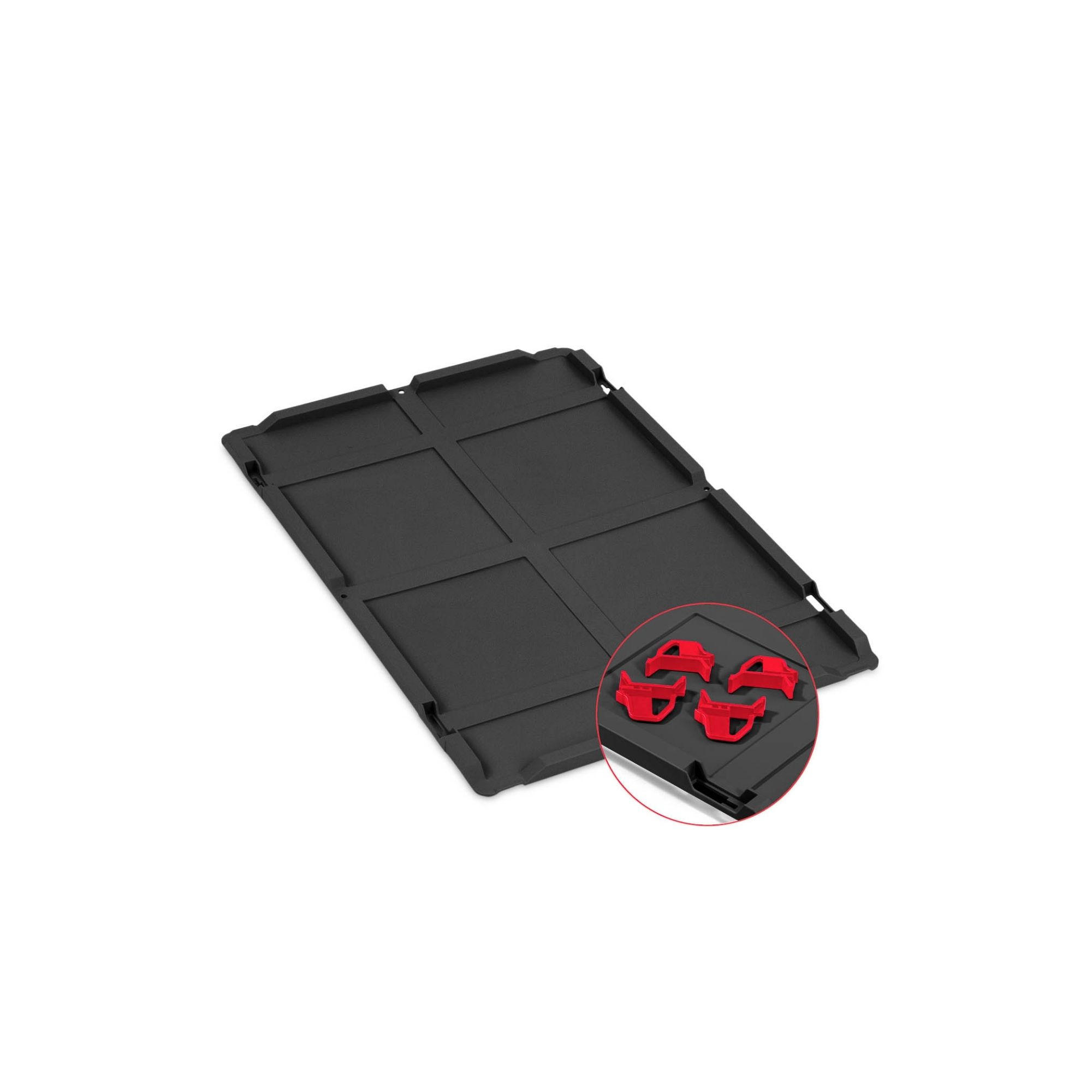 EUROBOX 3x NextGen Color mit Auflagedeckel 32x40x60 cm 65 Liter Schwarz Griffe rot offen - Rot/Schwarz, Kunststoff (40/32/60cm) - PROREGAL