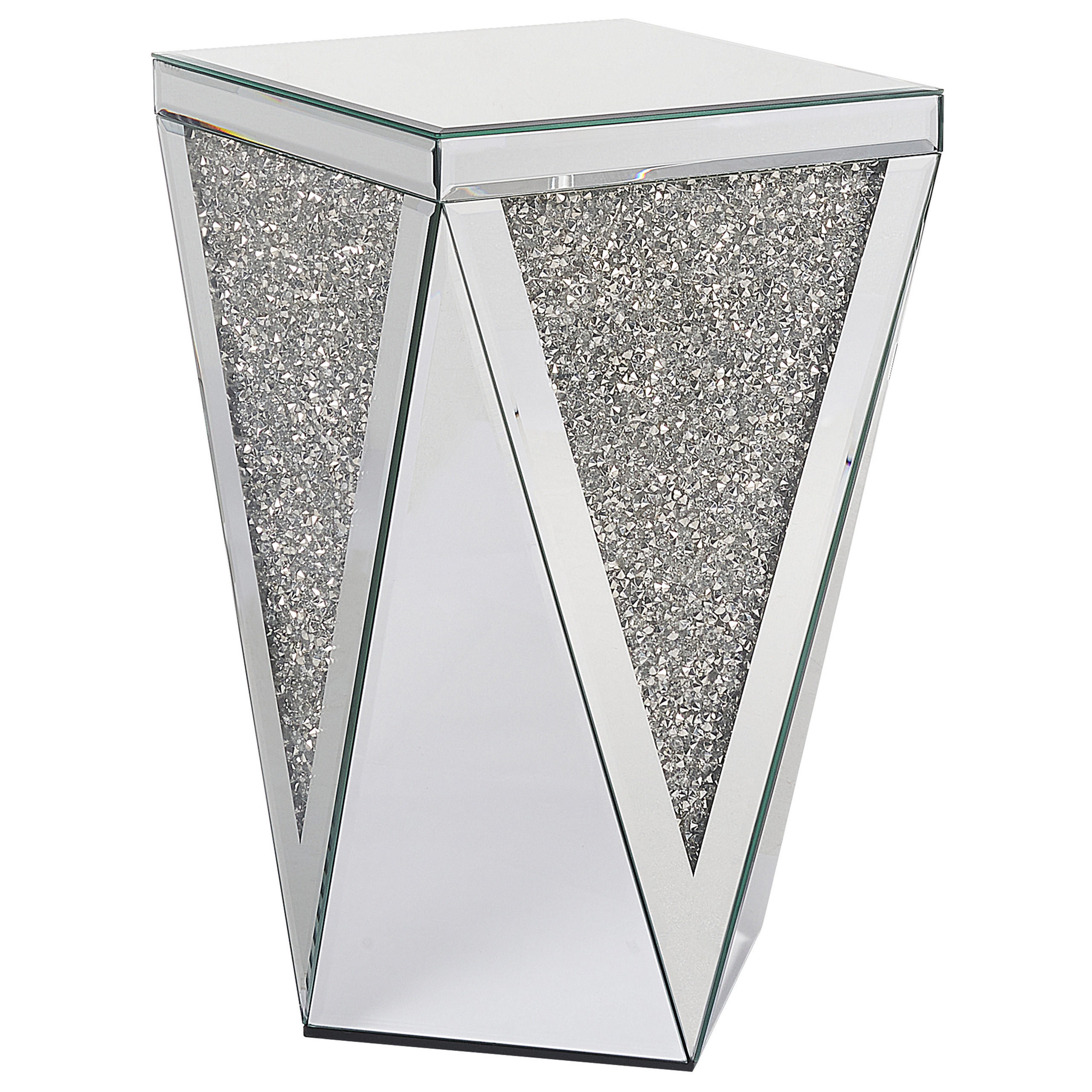 BEISTELLTISCH Silber verspiegelt Luxey - Silberfarben, Glas (30/30/51cm) - Beliani