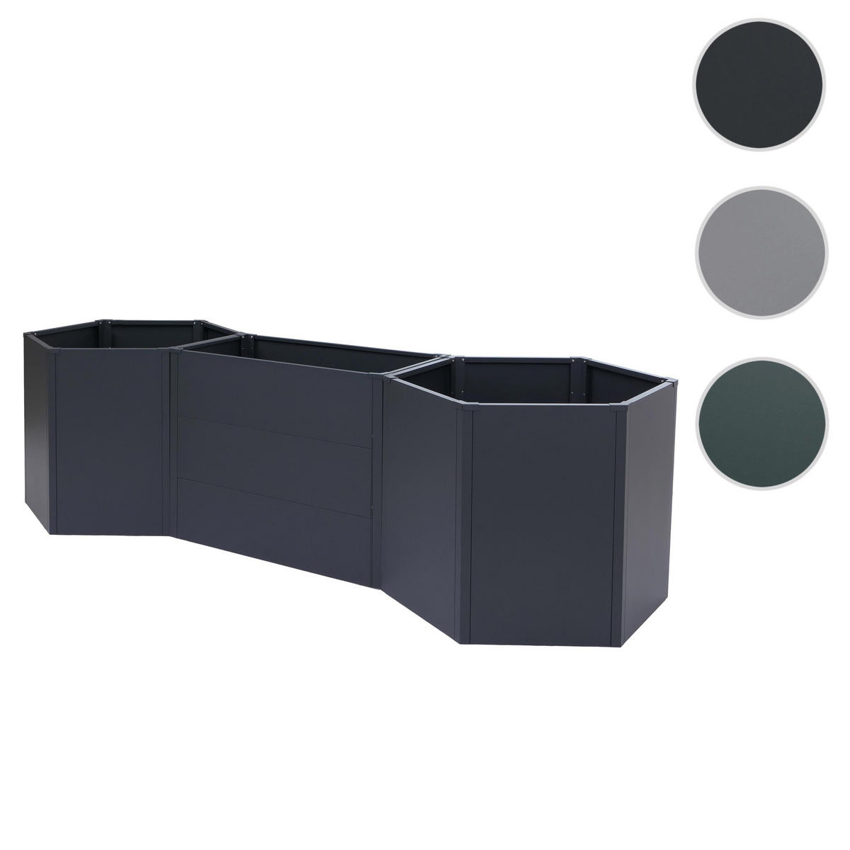 HOCHBEET 3er-Set 77x286x88cm Anthrazit - Anthrazit, Metall (286/77/88cm) - PROREGAL