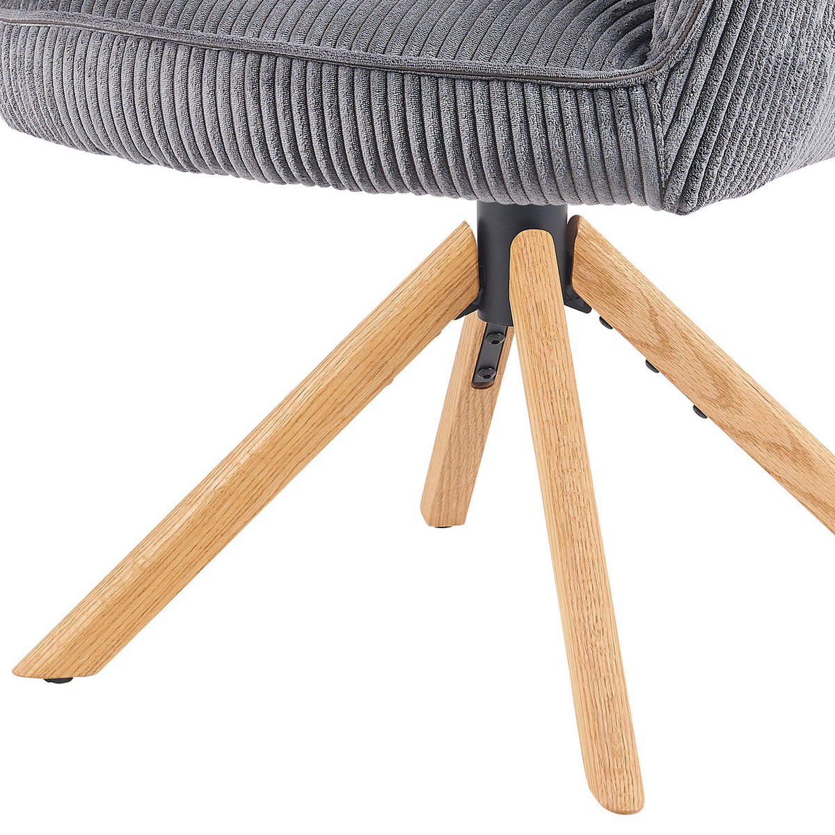 DREHSTUHL Mika-Lara - Honigeiche/Grau, Eichenholz/Holz (60/87/65cm) - DUBI Möbel