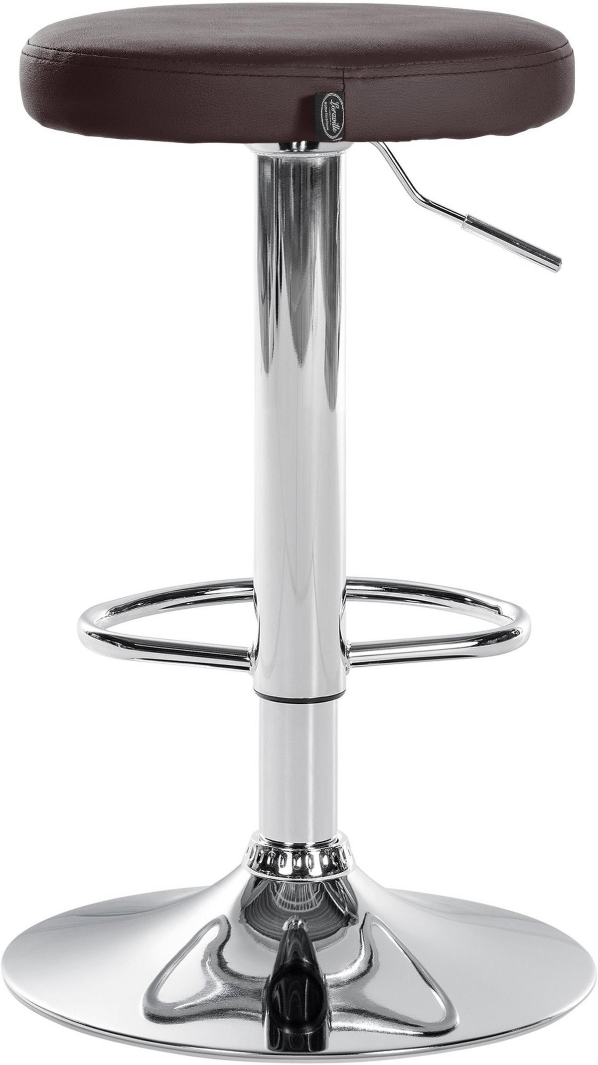 BARHOCKER 2er Set Lederlook braun - Braun, Textil/Metall (38.5/60/38.5cm) - CLP