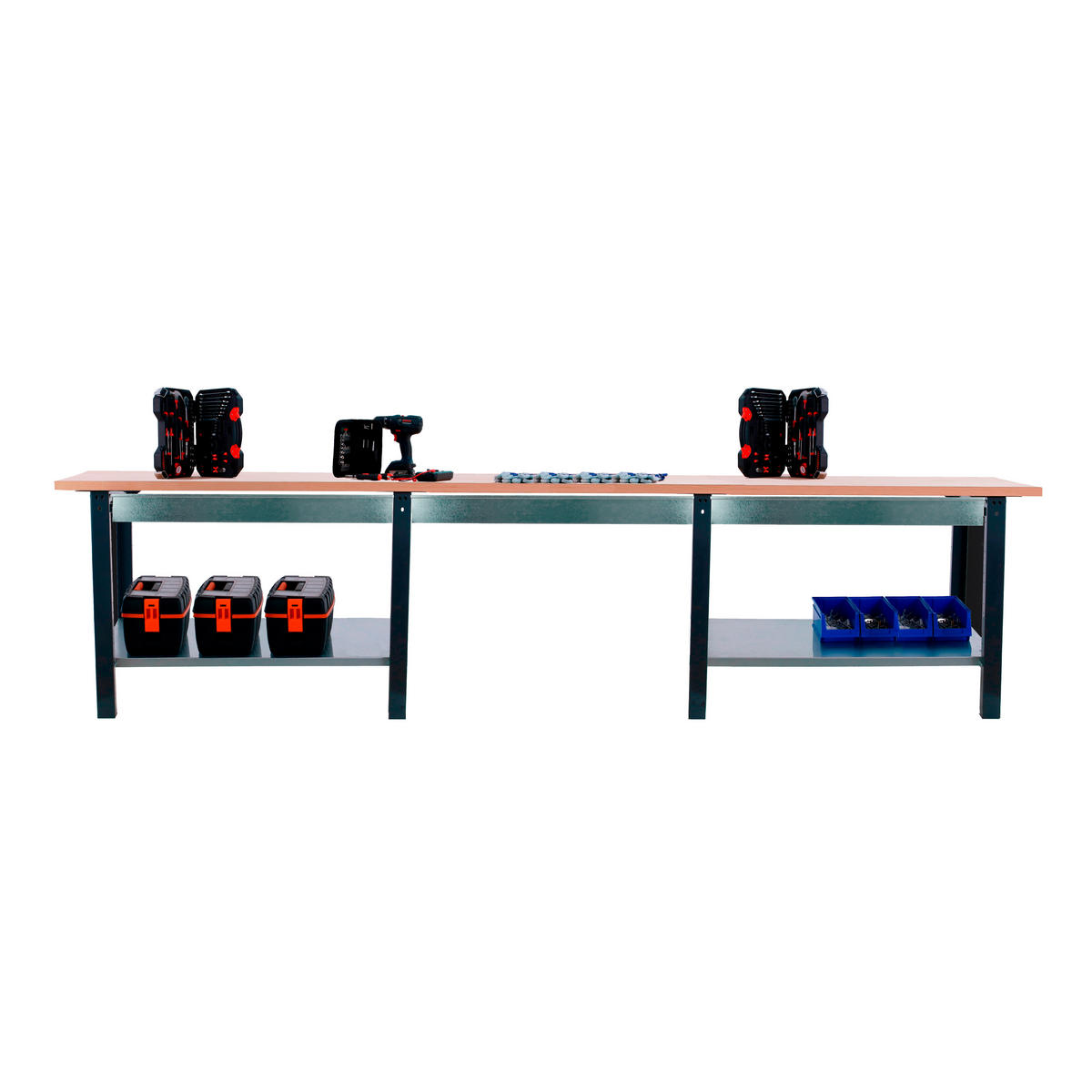 WERKBANK Buffalo Wood mit 3x Schublade HxBxT 86,5 x 300 x 75 cm Traglast 1000 kg Anthrazit - Anthrazit, Metall (300/86.5/75cm) - PROREGAL
