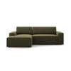 ECKSOFA ausklappbar links mit Container Jodie aus Samt grün 3 Sitzplätze - Grün, Textil (246/151cm) - Micadoni