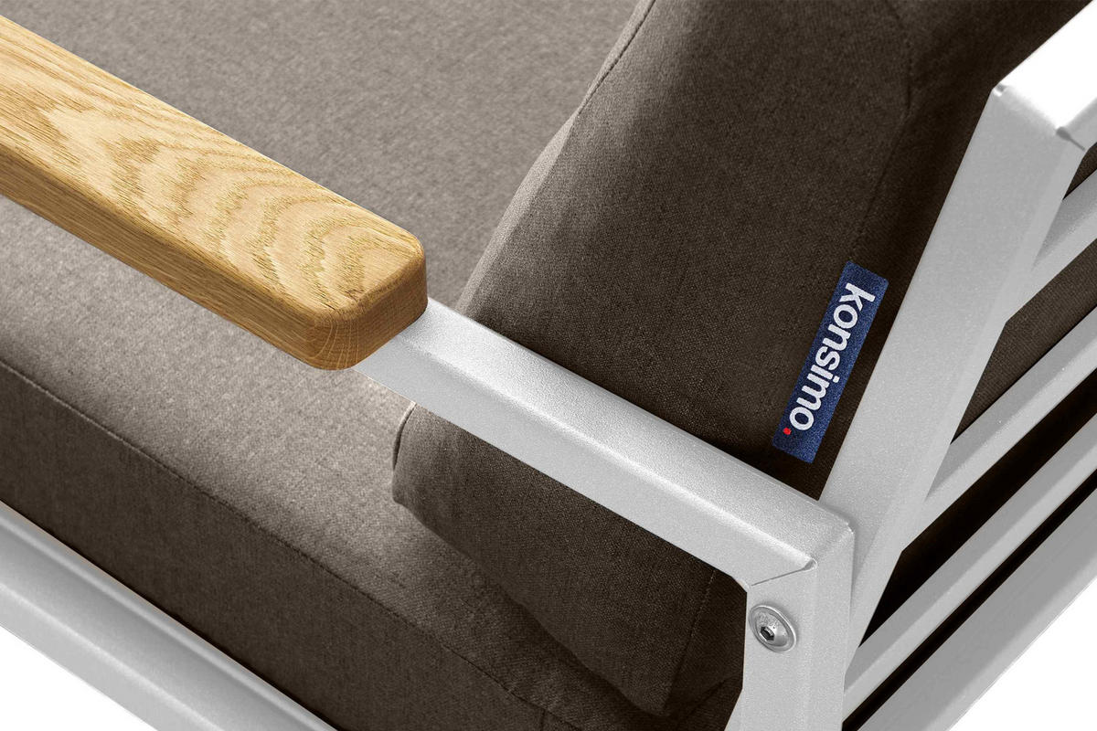 GARTENSET TRIBO Industriestil für 4 Personen, weiß - Beige/Weiß, Metall - KONSIMO®