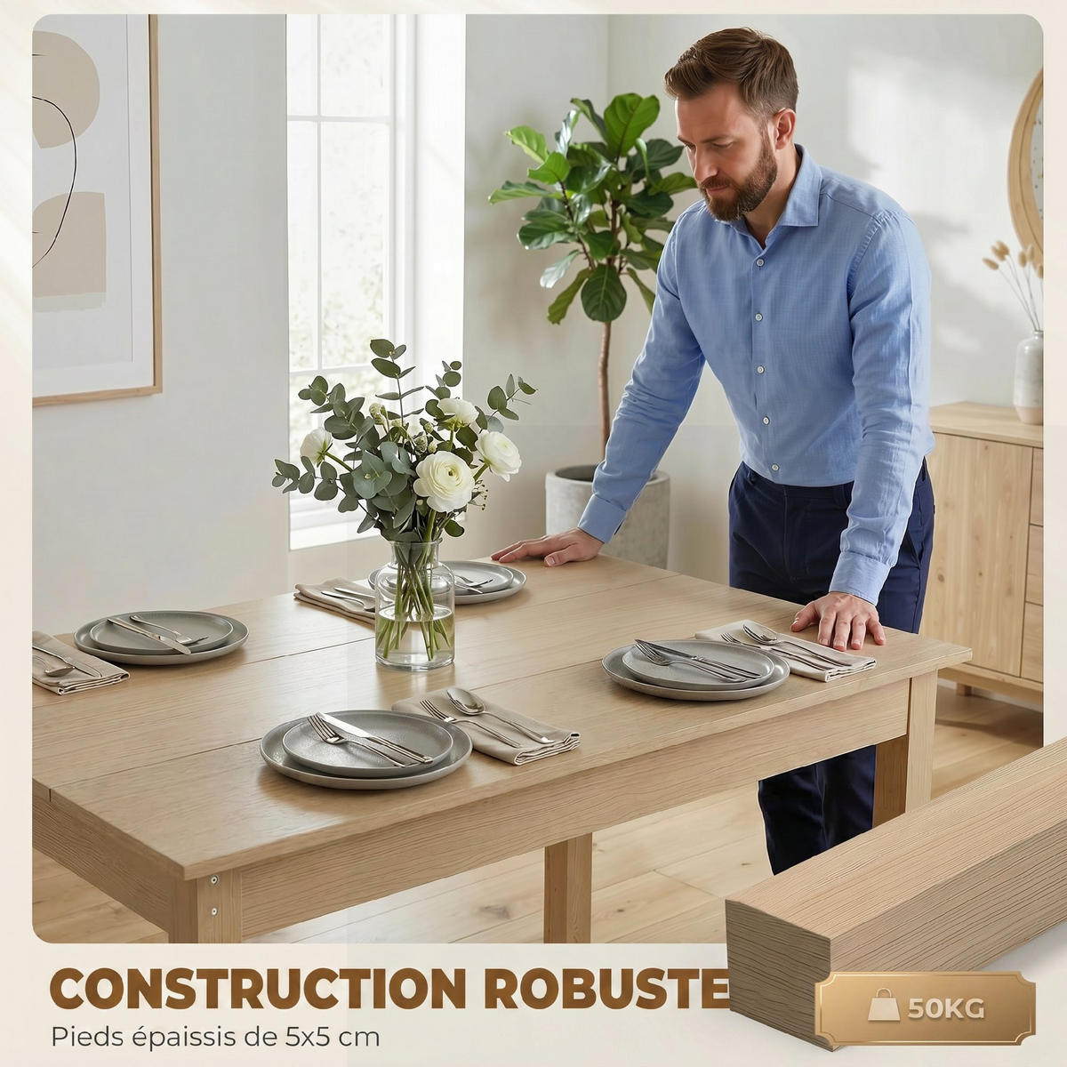 ESSTISCH Zweifarbig Holzoptik Rechteckig 119/70/75 cm - Naturfarben, Holz (70/119/75cm) - PANGIVO