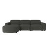ECKSOFA Cursal Round L-Form, Stoff Poso, Grau, Links - Grau, Holz (284/166cm) - Kaiser Möbel