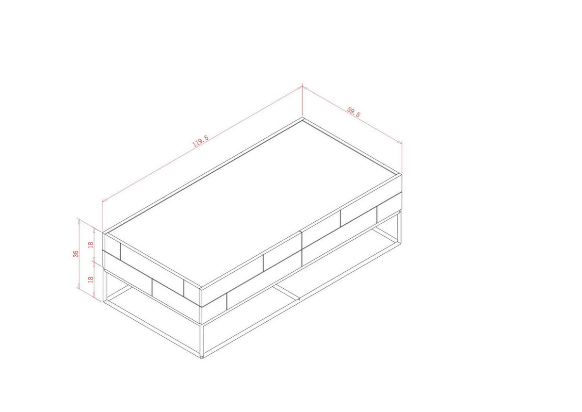 COUCHTISCH ROSE HILL Grün 120x60x36 cm - Grün, Holzwerkstoff (60/120/36cm) - FURNLUX