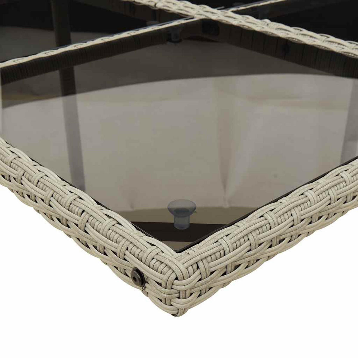 GARTEN-ESSGRUPPE 5-teilig Mit Kissen Hellgrau Poly Rattan - Grau, Kunststoff - vidaXL