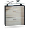 SCHUHSCHRANK Malea Front in Eiche sägerau - Eiche San Remo, Holzwerkstoff (89/96/23cm) - Vladon