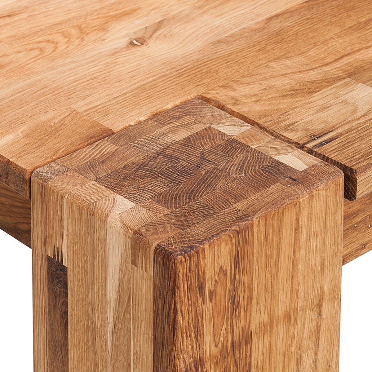 ESSTISCH - Eiche massiv - Eichefarben, Holz (100/220/75cm) - home24