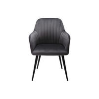 STUHL - 58 cm x 59 cm - Samt, Stoff - Anthrazitgrau - ELEANA - Anthrazit, Textil (58/82/59cm) - Vente-Unique