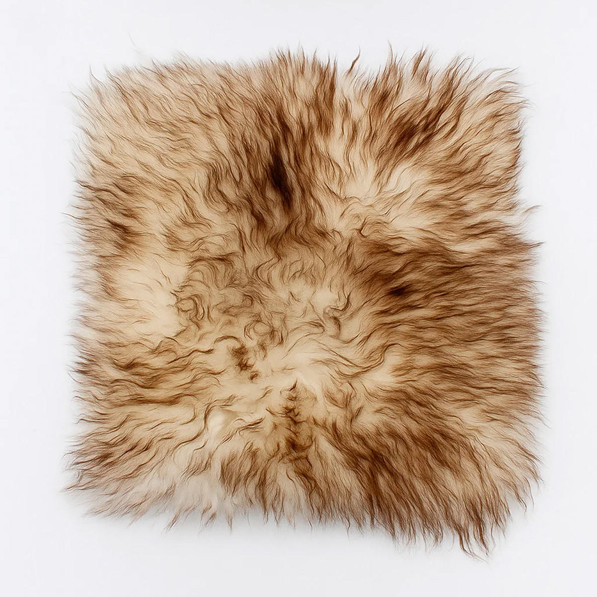 SITZKISSEN Stuhlauflage aus echtem Schaffell, Natur, Leinenstoff, 40 cm - Dunkelbraun/Braun, Fell (40/40cm) - Provellus