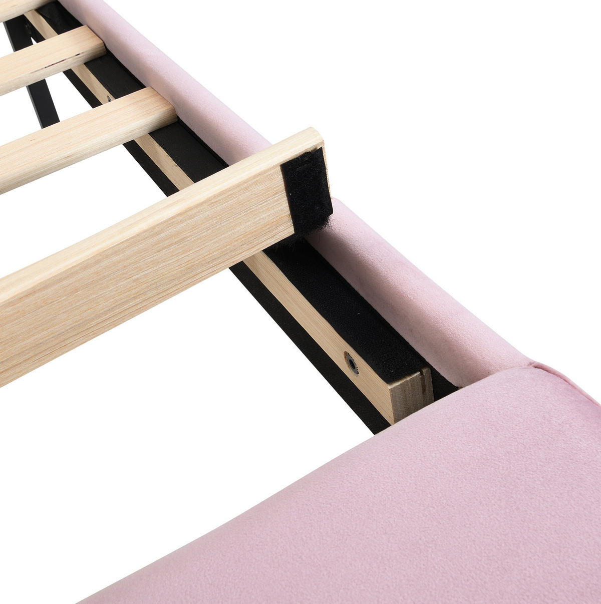 POLSTERBETT mit Bettbank 90x200 cm Samt Rosa - Pink, Metall (90/200cm) - Meubliv