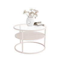 COUCHTISCH CIRI GLASS KASCHMIR mit Ablage Platte aus transparentem Glas - Kaschmir, Glas (70/70/47cm) - Lookway