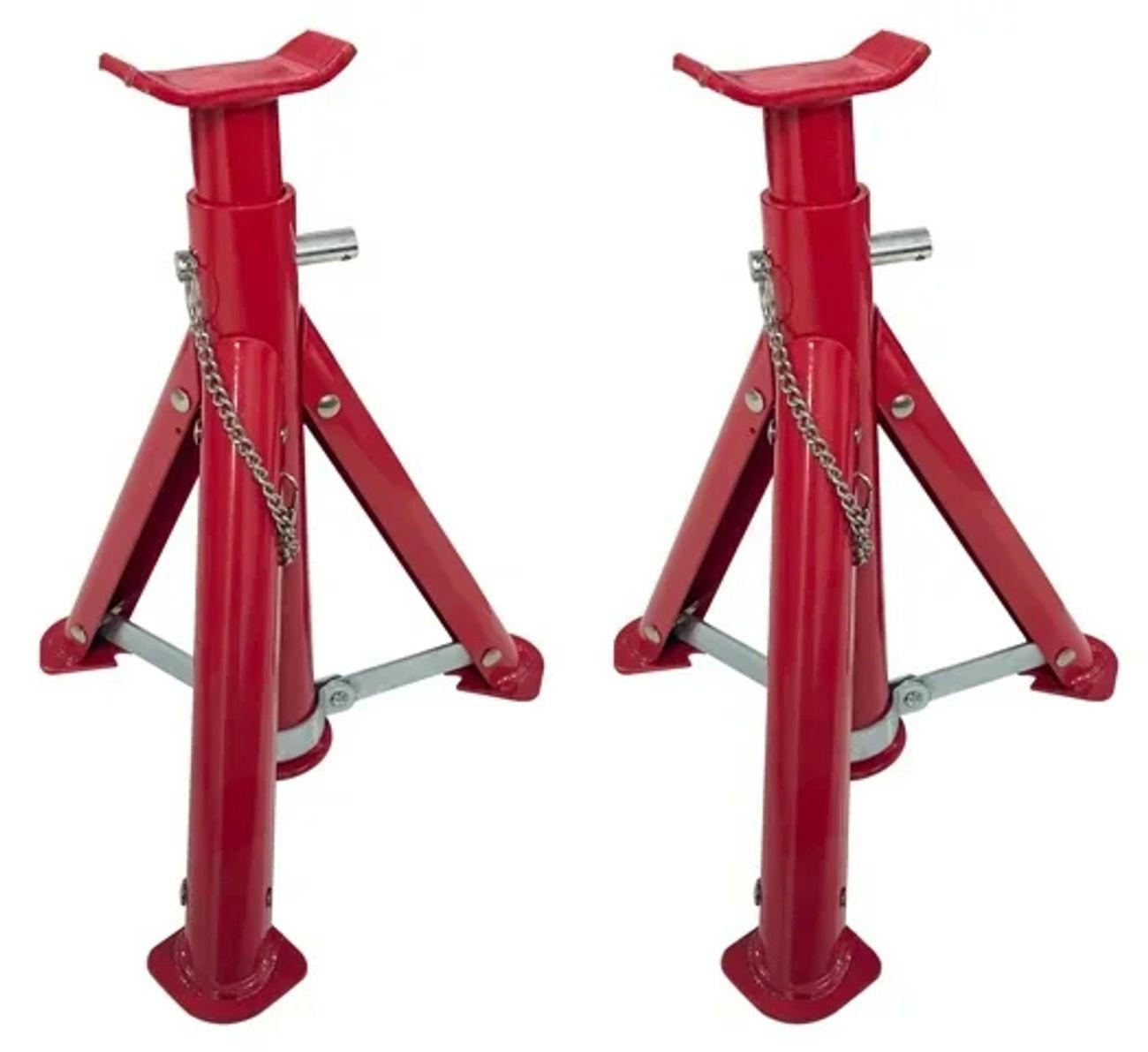 UNTERSTELLBOCK klappbar, 3 Tonnen, 2er-Set, höhenverstellbar - Rot, Metall (14/12/29cm) - Westfalia