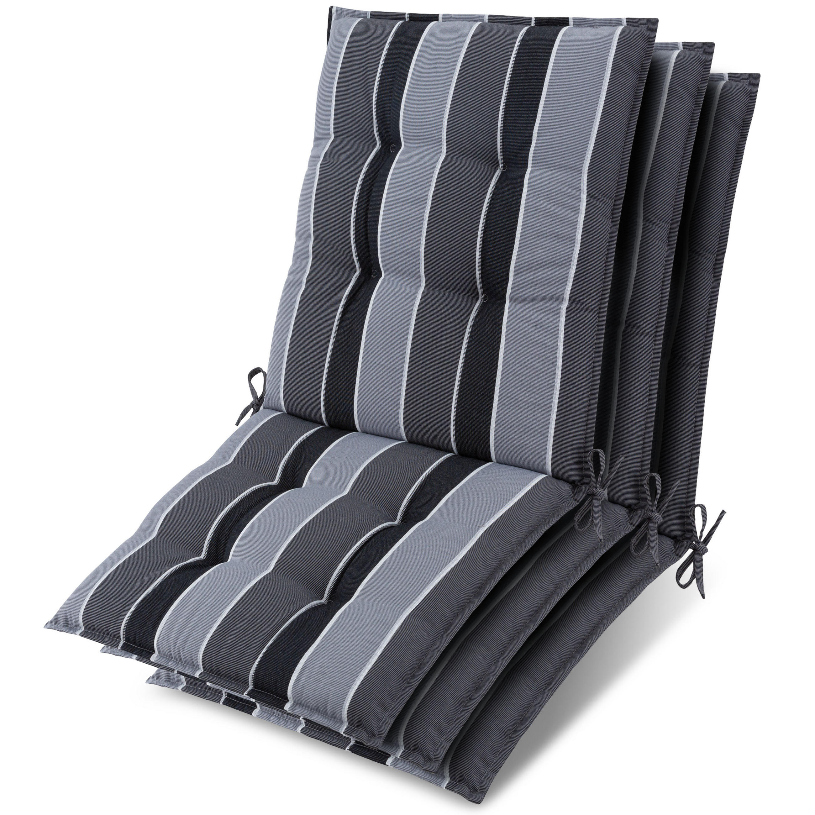 NIEDERLEHNER Sun-NL 105x50x8cm Anthrazit-Gestreift (3tlg) - Dunkelgrau, Textil (50/100cm) - Beautissu 