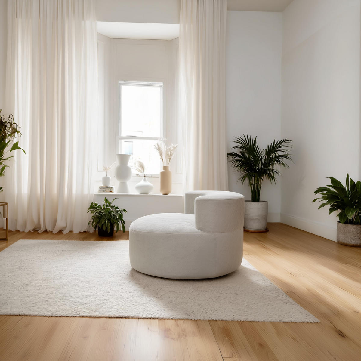 WOHNZIMMERSESSEL Milo 1-Sitzer - Weiß - Weiß, Textil (110/75/102cm) - COCO Living