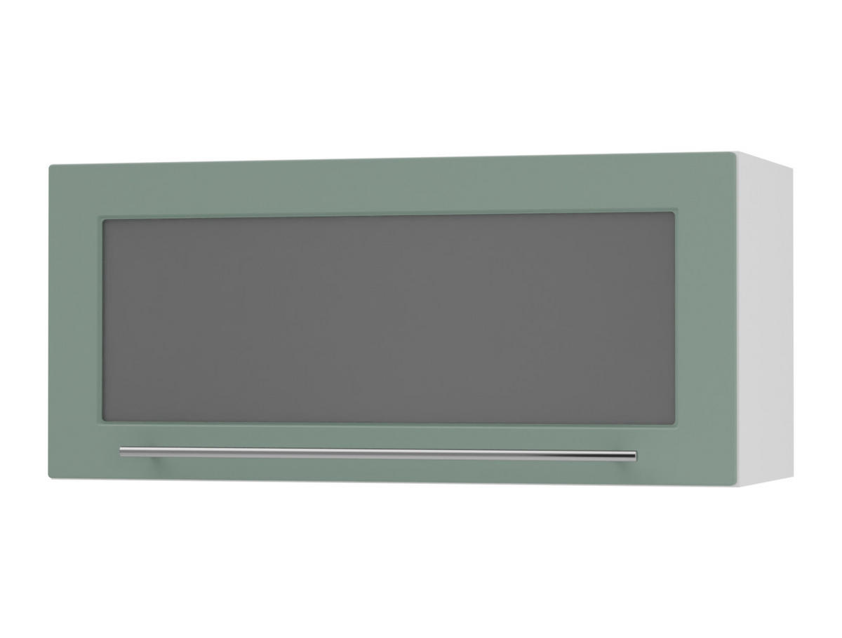 KLAPPHÄNGESCHRANK Kvantum W4BS/80 Mint Matt / Weiß Matt 80 / 32,5 / 36cm - Weiß/Mintgrün, Holz/Holzwerkstoff (80/36/32.5cm) - Feldmann-Wohnen