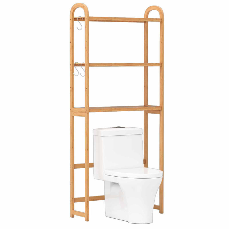 Costway Toilettenregal Natur 71.5x166x25 cm