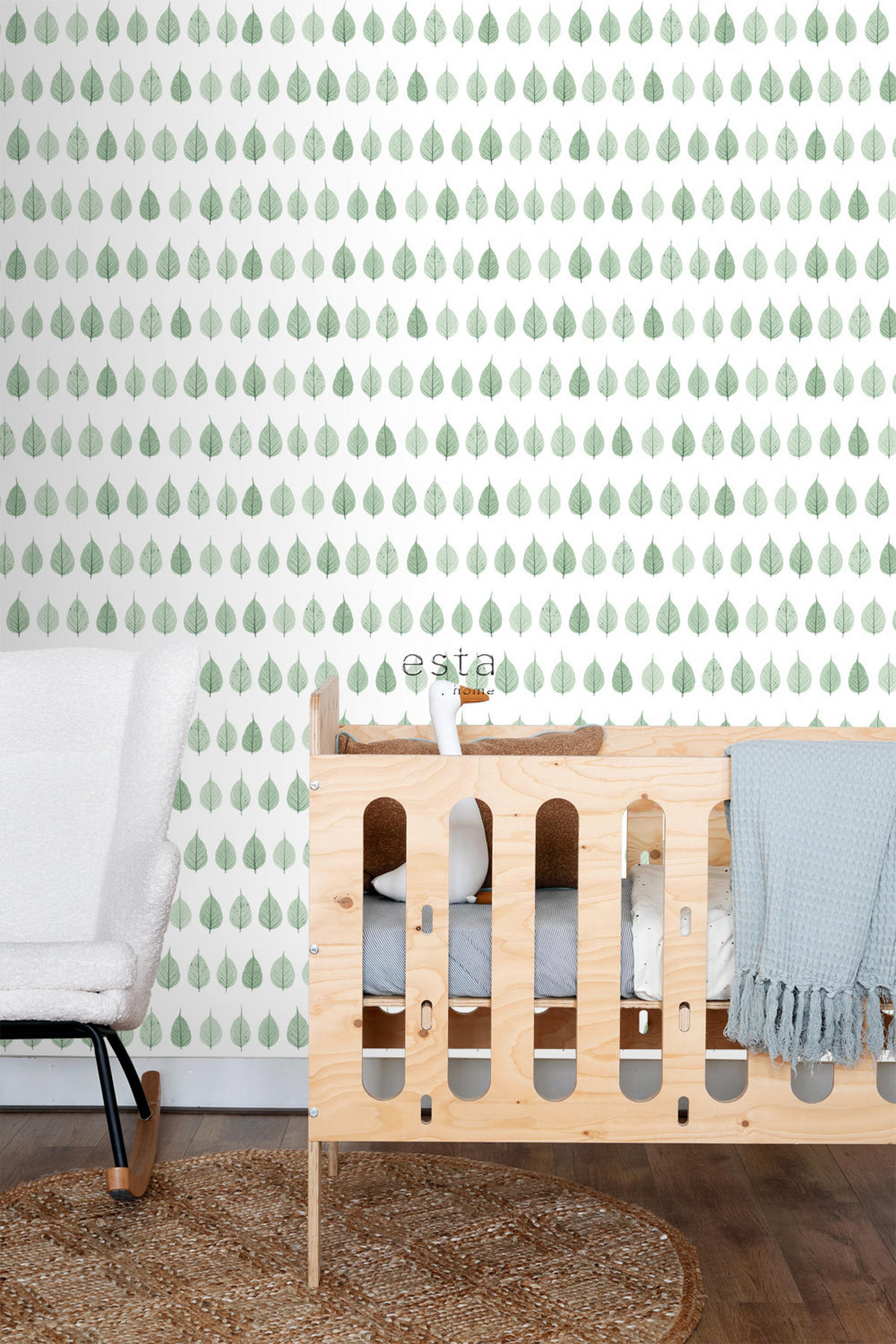 TAPETE Skelettblätter 53 cm x 10.05 m - Weiß, Papier (53/1000cm) - ESTAhome
