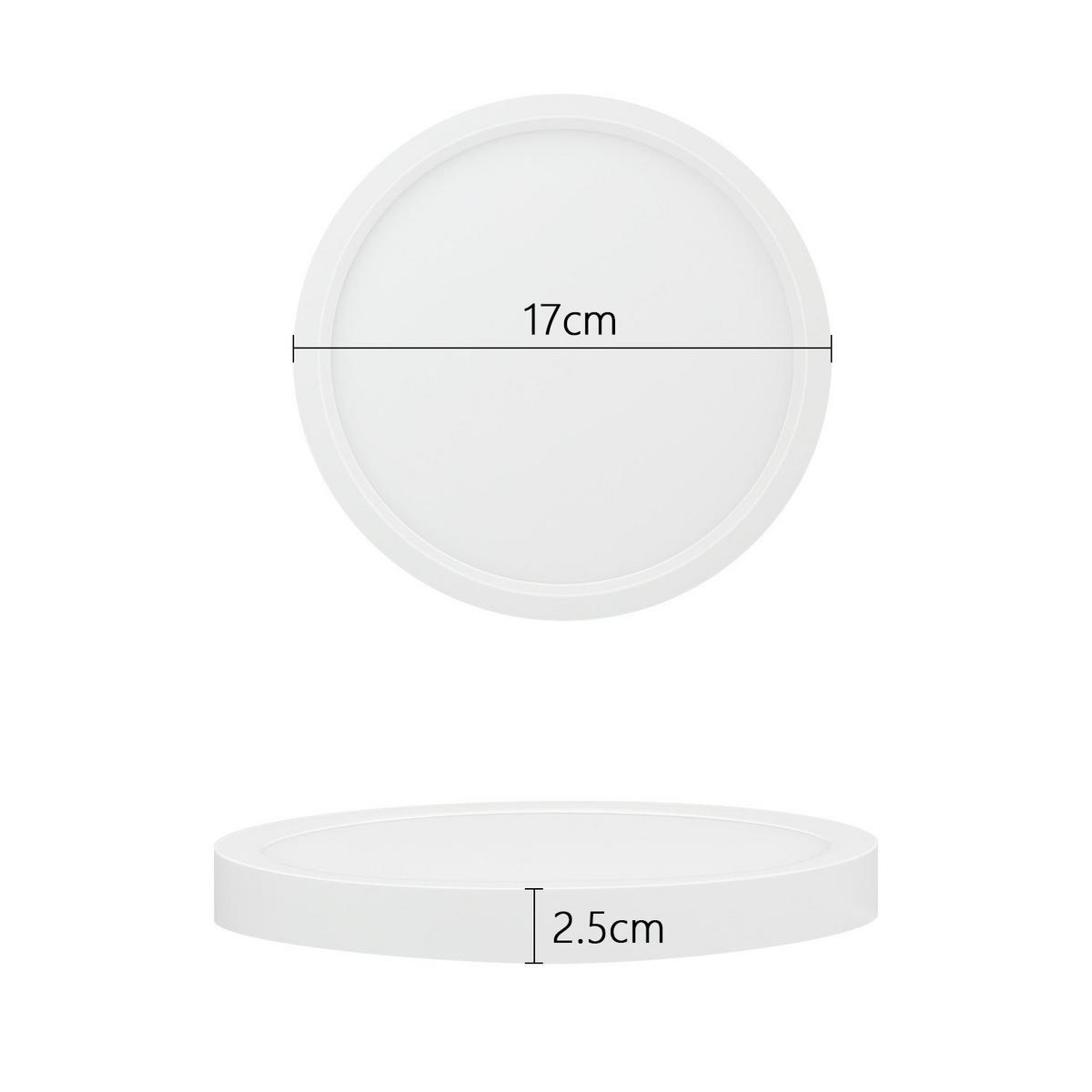 LED-DECKENLEUCHTE Oedipus 17/17/2.5cm - Weiß, Kunststoff (17/17/2.5cm) - ZMH