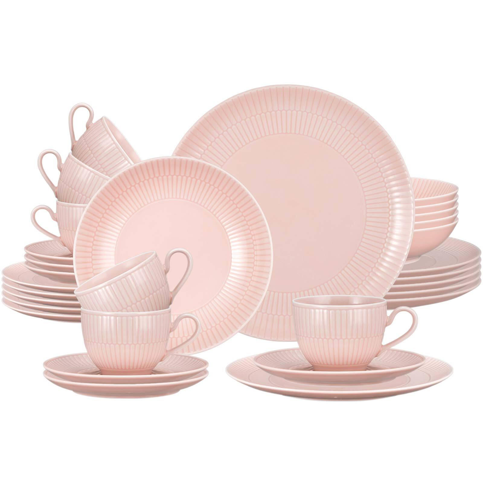 KOMBI-SERVICE Amina Rosé 30er Set - Rosa, Keramik (1/1/1cm) - Seltmann Weiden
