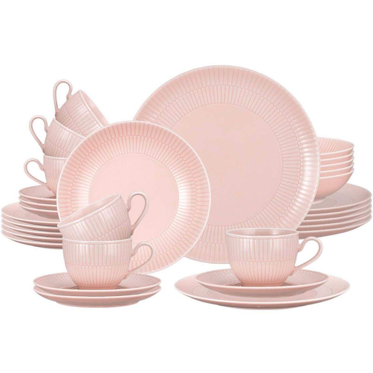 KOMBI-SERVICE Amina Rosé 30er Set - Rosa, Keramik (1/1/1cm) - Seltmann Weiden