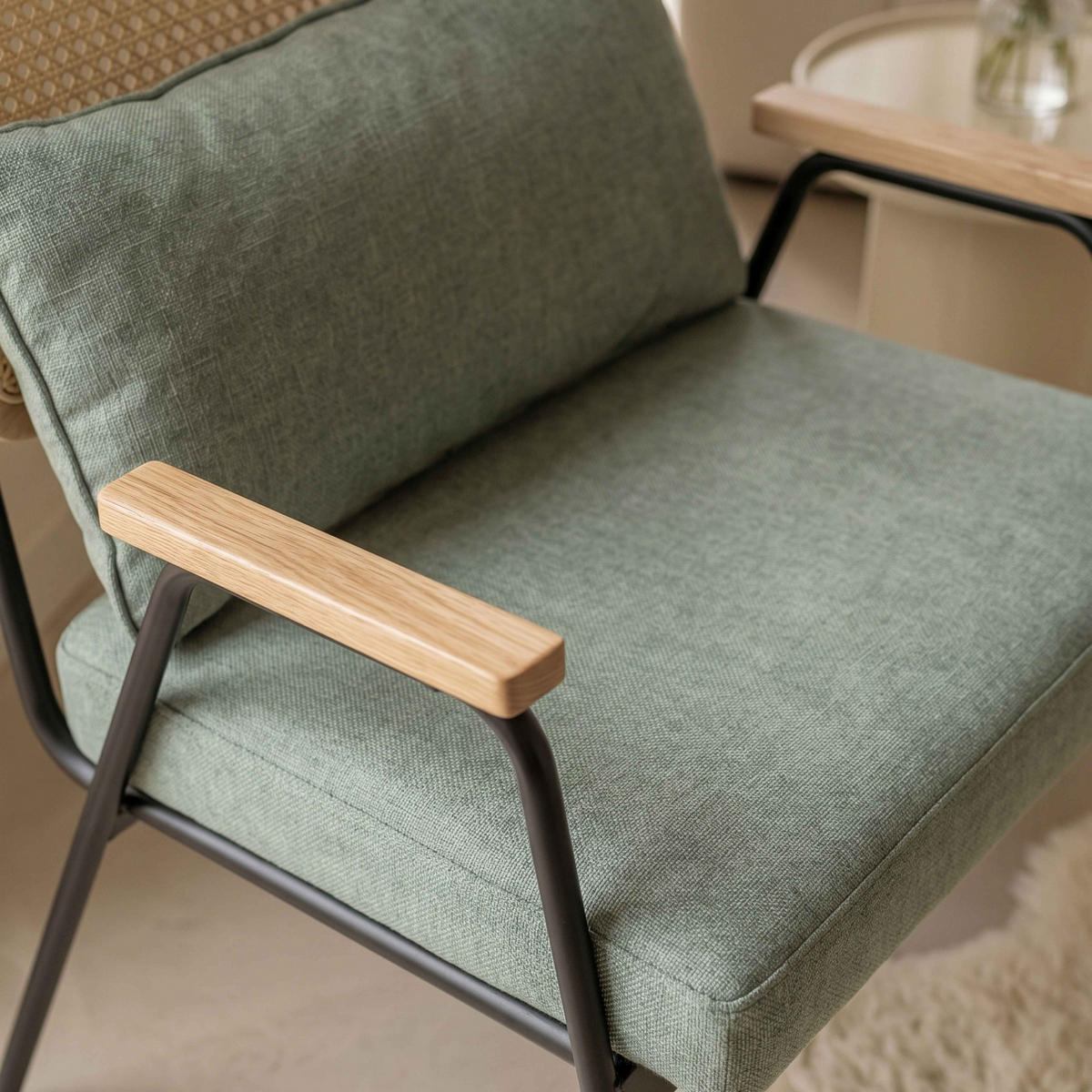 RELAXSESSEL, Dunkelgrün - Grün, Holz/Textil (68/83/63cm) - Oviala