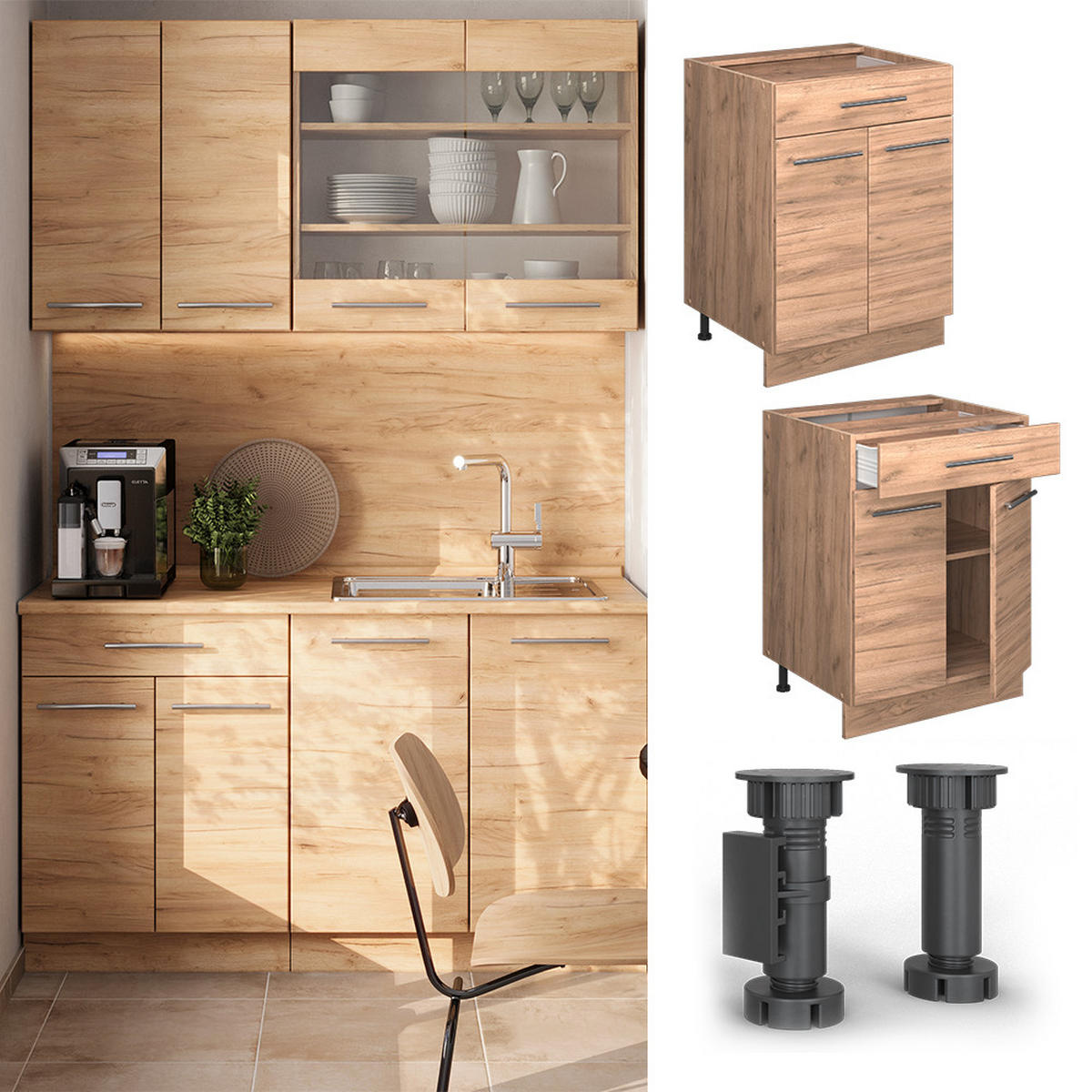 Honigeiche, Holzwerkstoff (60/82/60cm) - Vicco